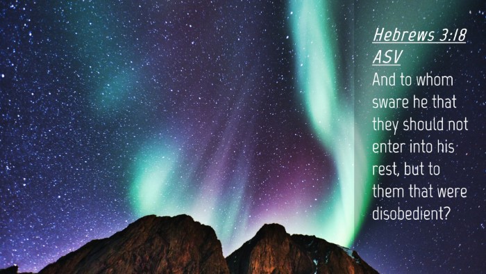Picture 04 - Hebrews 3:18 ASV Desktop Wallpaper - And to whom sware he that they should not enter - Desktop Bible Verse Wallpaper