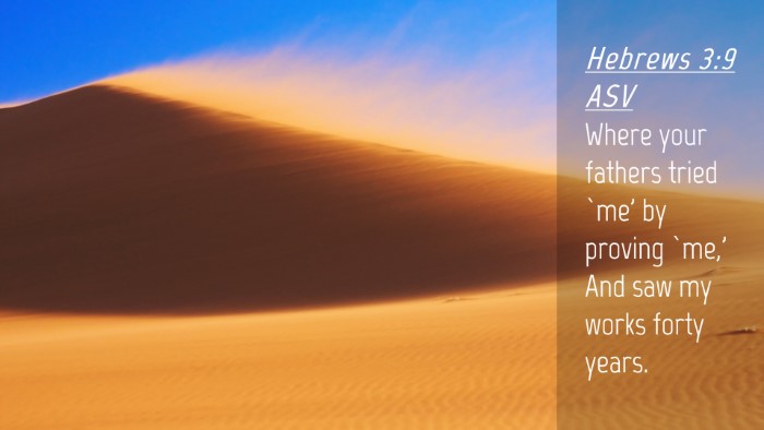 Picture 04 - Hebrews 3:9 ASV Desktop Wallpaper - Where your fathers tried `me' by proving `me,' - Desktop Bible Verse Wallpaper