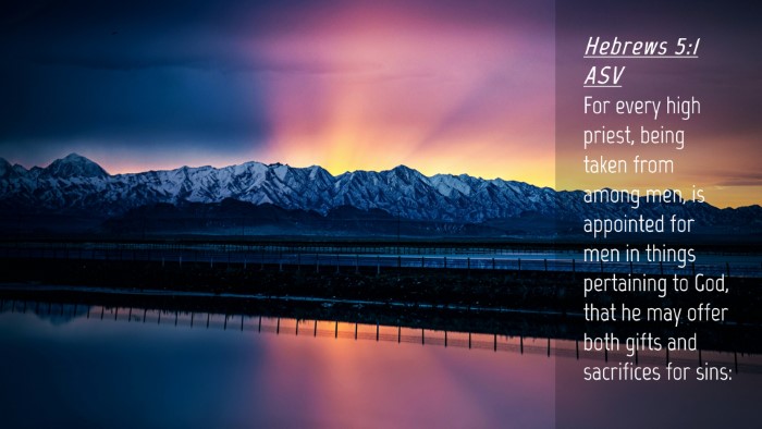 Picture 04 - Hebrews 5:1 ASV Desktop Wallpaper - For every high priest, being taken from among - Desktop Bible Verse Wallpaper