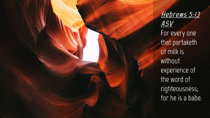 Picture 04 - Hebrews 5:13 ASV Desktop Wallpaper - For every one that partaketh of milk is without - Desktop Bible Verse Wallpaper