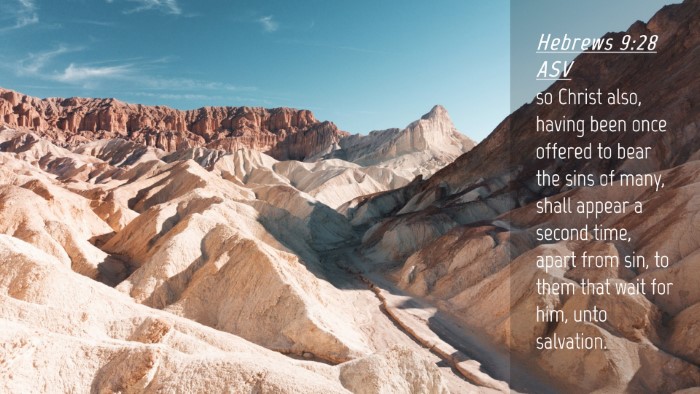 Picture 04 - Hebrews 9:28 ASV Desktop Wallpaper - so Christ also, having been once offered to bear - Desktop Bible Verse Wallpaper