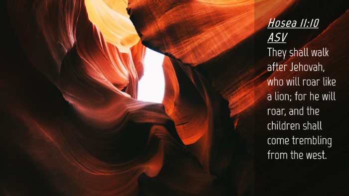 Picture 04 - Hosea 11:10 ASV Desktop Wallpaper - They shall walk after Jehovah, who will roar like - Desktop Bible Verse Wallpaper