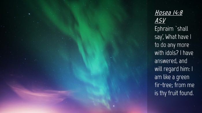 Picture 04 - Hosea 14:8 ASV Desktop Wallpaper - Ephraim `shall say', What have I to do any more - Desktop Bible Verse Wallpaper