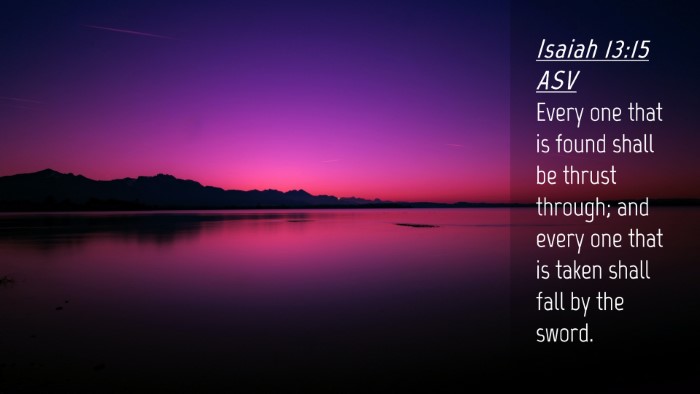 Picture 04 - Isaiah 13:15 ASV Desktop Wallpaper - Every one that is found shall be thrust through; - Desktop Bible Verse Wallpaper