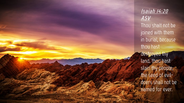 Picture 04 - Isaiah 14:20 ASV Desktop Wallpaper - Thou shalt not be joined with them in burial, - Desktop Bible Verse Wallpaper