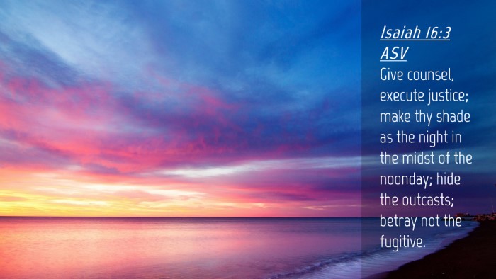 Picture 04 - Isaiah 16:3 ASV Desktop Wallpaper - Give counsel, execute justice; make thy shade as - Desktop Bible Verse Wallpaper
