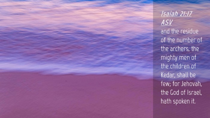 Picture 04 - Isaiah 21:17 ASV Desktop Wallpaper - and the residue of the number of the archers, the - Desktop Bible Verse Wallpaper