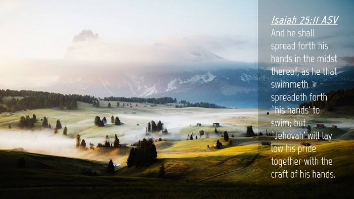 Picture 04 - Isaiah 25:11 ASV Desktop Wallpaper - And he shall spread forth his hands in the midst - Desktop Bible Verse Wallpaper