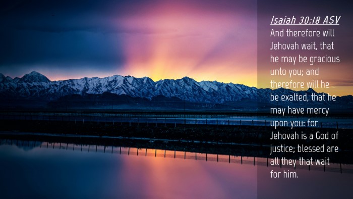 Picture 04 - Isaiah 30:18 ASV Desktop Wallpaper - And therefore will Jehovah wait, that he may be - Desktop Bible Verse Wallpaper