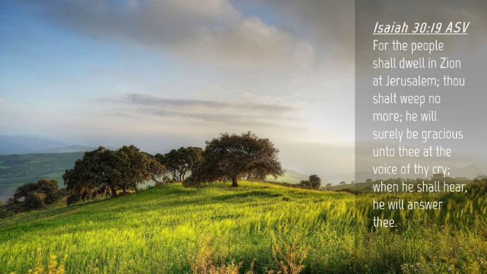 Picture 04 - Isaiah 30:19 ASV Desktop Wallpaper - For the people shall dwell in Zion at Jerusalem; - Desktop Bible Verse Wallpaper