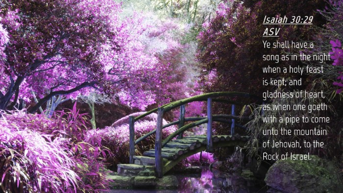 Picture 04 - Isaiah 30:29 ASV Desktop Wallpaper - Ye shall have a song as in the night when a holy - Desktop Bible Verse Wallpaper