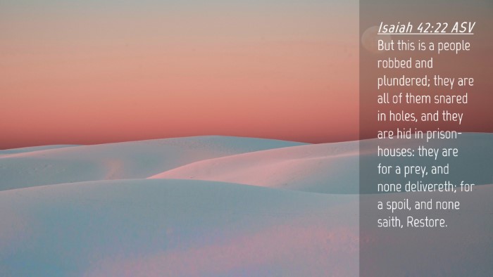 Picture 04 - Isaiah 42:22 ASV Desktop Wallpaper - But this is a people robbed and plundered; they - Desktop Bible Verse Wallpaper