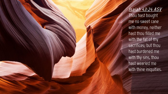 Picture 04 - Isaiah 43:24 ASV Desktop Wallpaper - Thou hast bought me no sweet cane with money, - Desktop Bible Verse Wallpaper