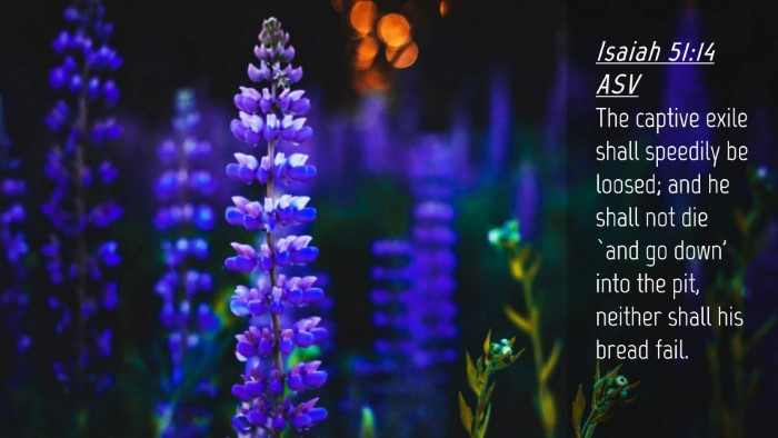 Picture 04 - Isaiah 51:14 ASV Desktop Wallpaper - The captive exile shall speedily be loosed; and - Desktop Bible Verse Wallpaper