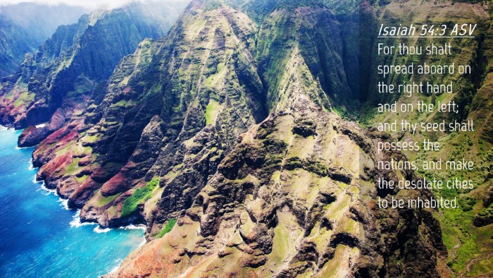 Picture 04 - Isaiah 54:3 ASV Desktop Wallpaper - For thou shalt spread aboard on the right hand - Desktop Bible Verse Wallpaper