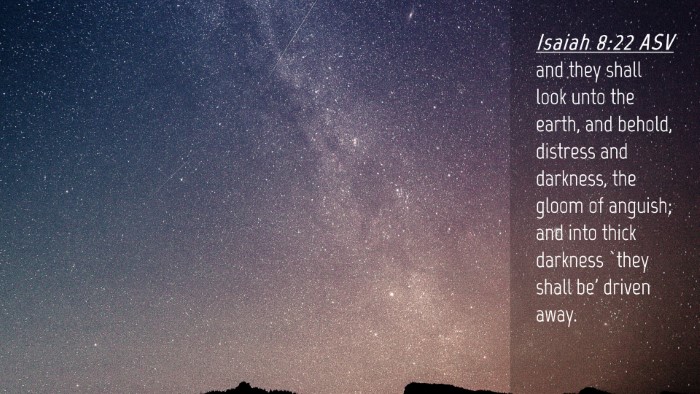 Picture 04 - Isaiah 8:22 ASV Desktop Wallpaper - and they shall look unto the earth, and behold, - Desktop Bible Verse Wallpaper