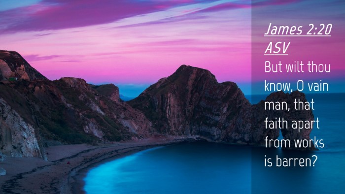 Picture 04 - James 2:20 ASV Desktop Wallpaper - But wilt thou know, O vain man, that faith apart - Desktop Bible Verse Wallpaper