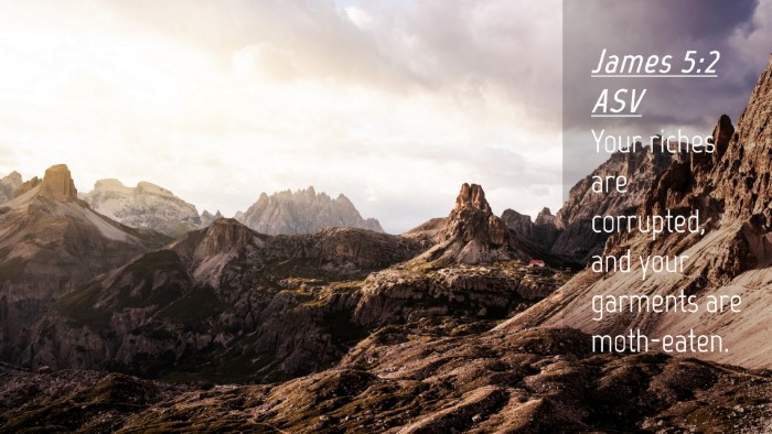 Picture 04 - James 5:2 ASV Desktop Wallpaper - Your riches are corrupted, and your garments are - Desktop Bible Verse Wallpaper