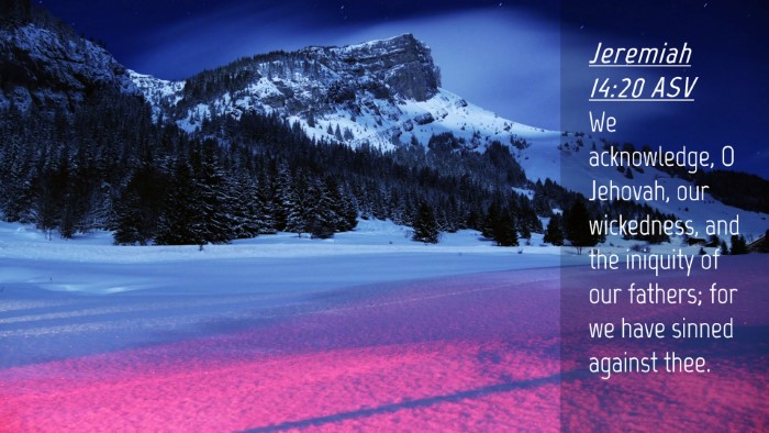 Picture 04 - Jeremiah 14:20 ASV Desktop Wallpaper - We acknowledge, O Jehovah, our wickedness, and - Desktop Bible Verse Wallpaper