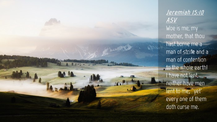 Picture 04 - Jeremiah 15:10 ASV Desktop Wallpaper - Woe is me, my mother, that thou hast borne me a - Desktop Bible Verse Wallpaper