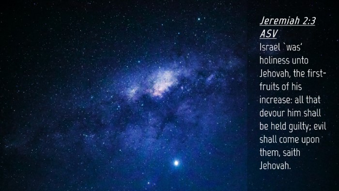 Picture 04 - Jeremiah 2:3 ASV Desktop Wallpaper - Israel `was' holiness unto Jehovah, the - Desktop Bible Verse Wallpaper