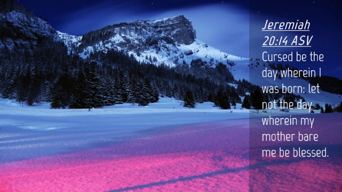 Picture 04 - Jeremiah 20:14 ASV Desktop Wallpaper - Cursed be the day wherein I was born: let not the - Desktop Bible Verse Wallpaper