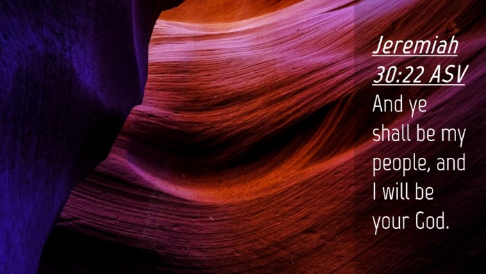 Picture 04 - Jeremiah 30:22 ASV Desktop Wallpaper - And ye shall be my people, and I will be your - Desktop Bible Verse Wallpaper