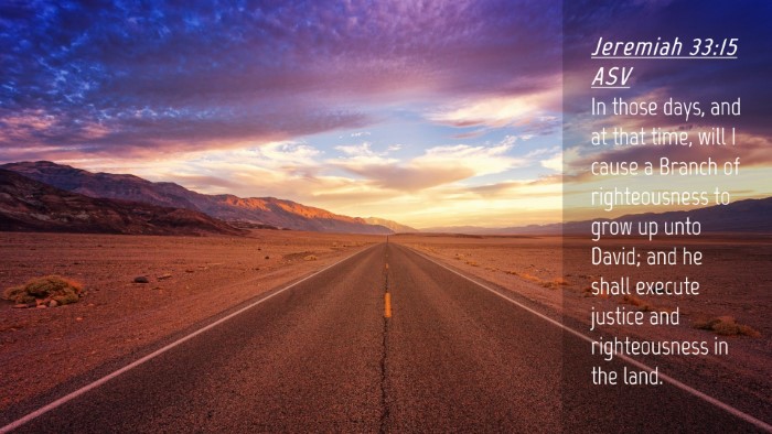 Picture 04 - Jeremiah 33:15 ASV Desktop Wallpaper - In those days, and at that time, will I cause a - Desktop Bible Verse Wallpaper