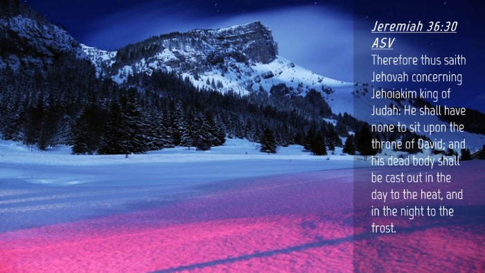 Picture 04 - Jeremiah 36:30 ASV Desktop Wallpaper - Therefore thus saith Jehovah concerning Jehoiakim - Desktop Bible Verse Wallpaper