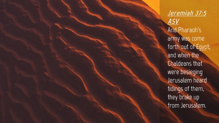 Picture 04 - Jeremiah 37:5 ASV Desktop Wallpaper - And Pharaoh's army was come forth out of Egypt; - Desktop Bible Verse Wallpaper