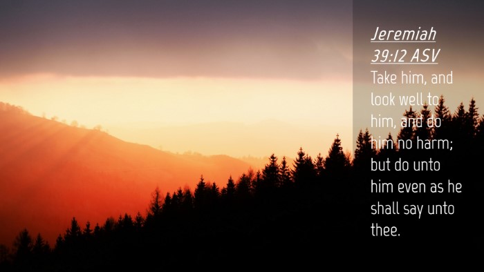 Picture 04 - Jeremiah 39:12 ASV Desktop Wallpaper - Take him, and look well to him, and do him no - Desktop Bible Verse Wallpaper