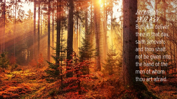Picture 04 - Jeremiah 39:17 ASV Desktop Wallpaper - But I will deliver thee in that day, saith - Desktop Bible Verse Wallpaper