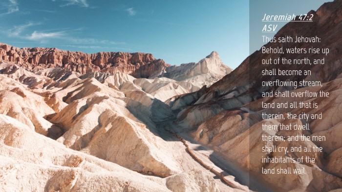 Picture 04 - Jeremiah 47:2 ASV Desktop Wallpaper - Thus saith Jehovah: Behold, waters rise up out of - Desktop Bible Verse Wallpaper