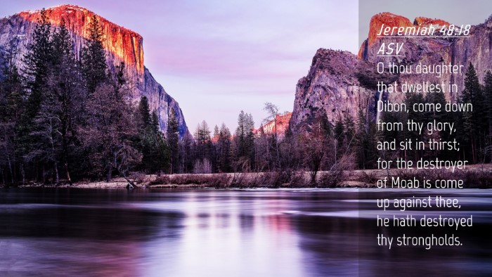 Picture 04 - Jeremiah 48:18 ASV Desktop Wallpaper - O thou daughter that dwellest in Dibon, come down - Desktop Bible Verse Wallpaper