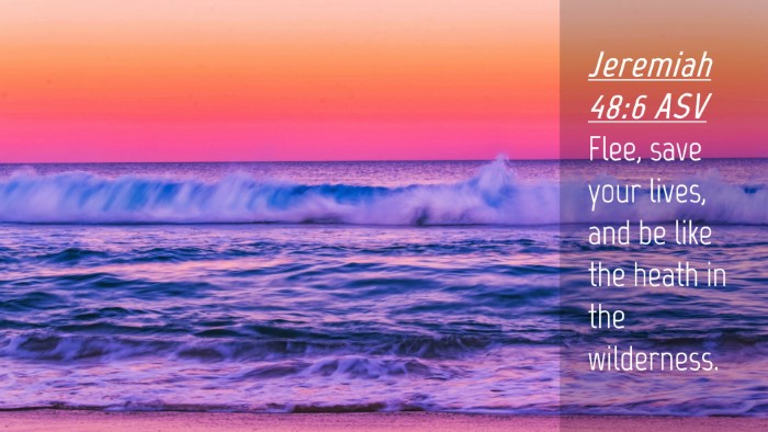Picture 04 - Jeremiah 48:6 ASV Desktop Wallpaper - Flee, save your lives, and be like the heath in - Desktop Bible Verse Wallpaper
