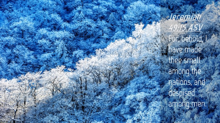 Picture 04 - Jeremiah 49:15 ASV Desktop Wallpaper - For, behold, I have made thee small among the - Desktop Bible Verse Wallpaper