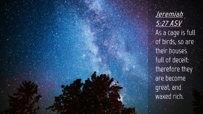 Picture 04 - Jeremiah 5:27 ASV Desktop Wallpaper - As a cage is full of birds, so are their houses - Desktop Bible Verse Wallpaper