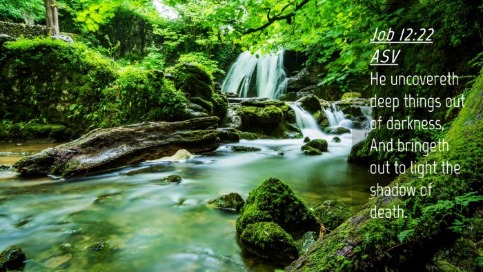 Picture 04 - Job 12:22 ASV Desktop Wallpaper - He uncovereth deep things out of darkness, And - Desktop Bible Verse Wallpaper