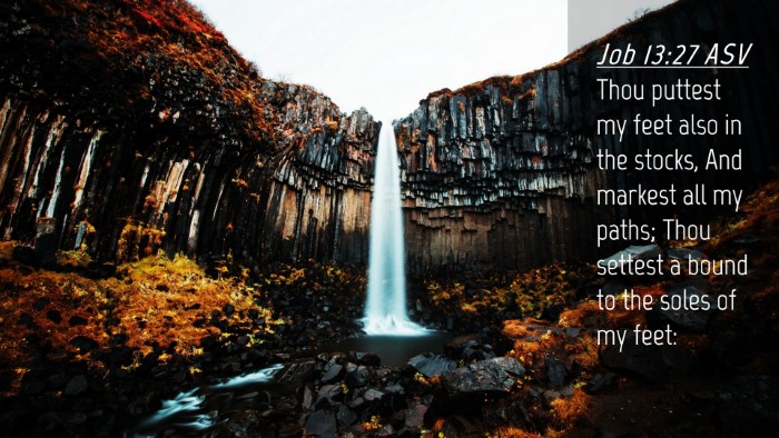 Picture 04 - Job 13:27 ASV Desktop Wallpaper - Thou puttest my feet also in the stocks, And - Desktop Bible Verse Wallpaper