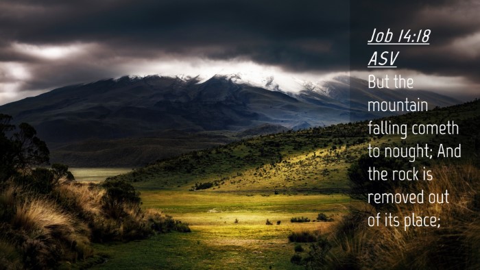 Picture 04 - Job 14:18 ASV Desktop Wallpaper - But the mountain falling cometh to nought; And - Desktop Bible Verse Wallpaper