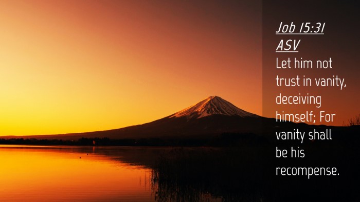 Picture 04 - Job 15:31 ASV Desktop Wallpaper - Let him not trust in vanity, deceiving himself; - Desktop Bible Verse Wallpaper