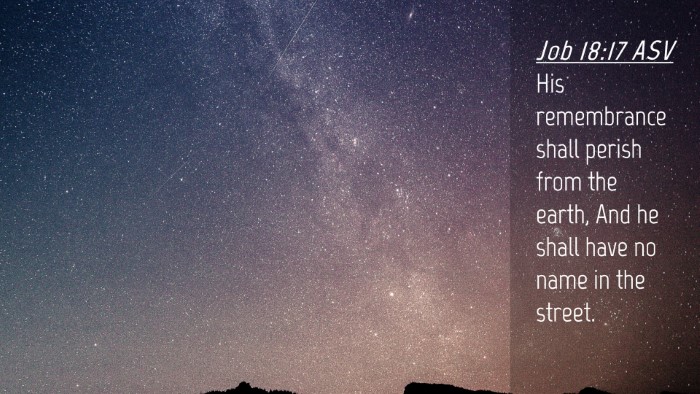 Picture 04 - Job 18:17 ASV Desktop Wallpaper - His remembrance shall perish from the earth, And - Desktop Bible Verse Wallpaper