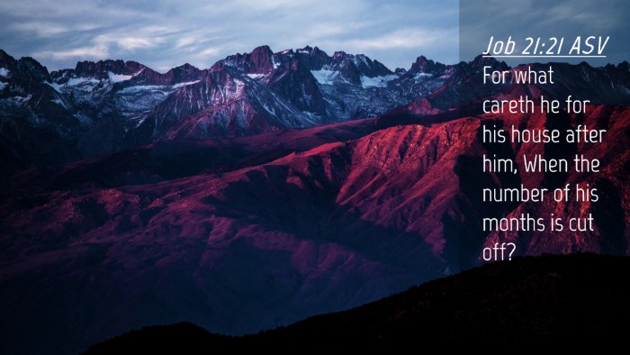 Picture 04 - Job 21:21 ASV Desktop Wallpaper - For what careth he for his house after him, When - Desktop Bible Verse Wallpaper