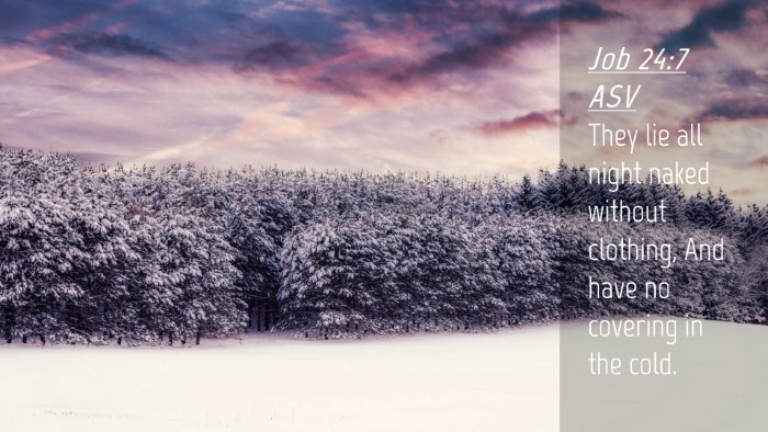 Picture 04 - Job 24:7 ASV Desktop Wallpaper - They lie all night naked without clothing, And - Desktop Bible Verse Wallpaper
