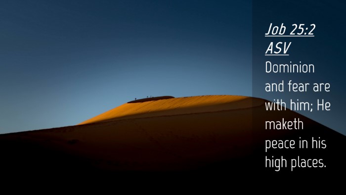 Picture 04 - Job 25:2 ASV Desktop Wallpaper - Dominion and fear are with him; He maketh peace - Desktop Bible Verse Wallpaper