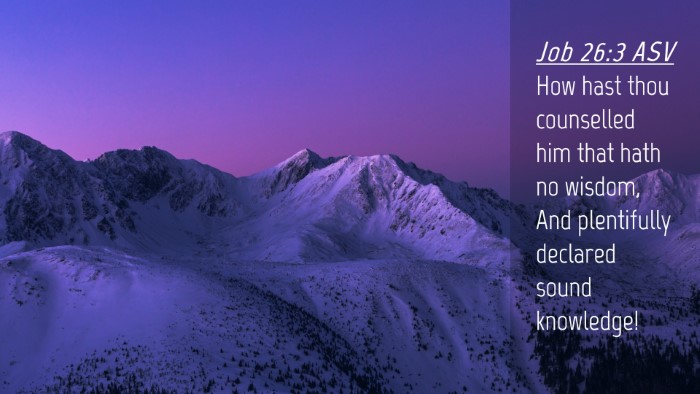Picture 04 - Job 26:3 ASV Desktop Wallpaper - How hast thou counselled him that hath no wisdom, - Desktop Bible Verse Wallpaper