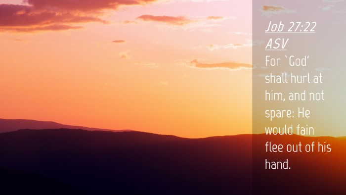 Picture 04 - Job 27:22 ASV Desktop Wallpaper - For `God' shall hurl at him, and not spare: He - Desktop Bible Verse Wallpaper