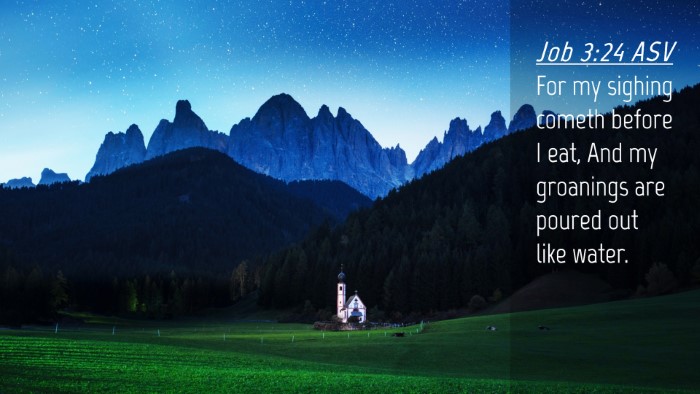 Picture 04 - Job 3:24 ASV Desktop Wallpaper - For my sighing cometh before I eat, And my - Desktop Bible Verse Wallpaper