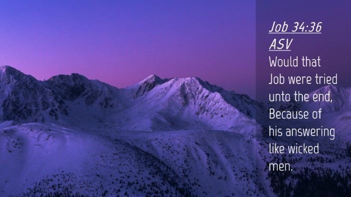 Picture 04 - Job 34:36 ASV Desktop Wallpaper - Would that Job were tried unto the end, Because - Desktop Bible Verse Wallpaper