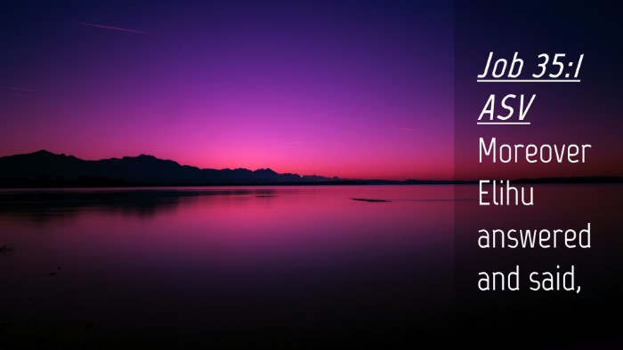 Picture 04 - Job 35:1 ASV Desktop Wallpaper - Moreover Elihu answered and - Desktop Bible Verse Wallpaper